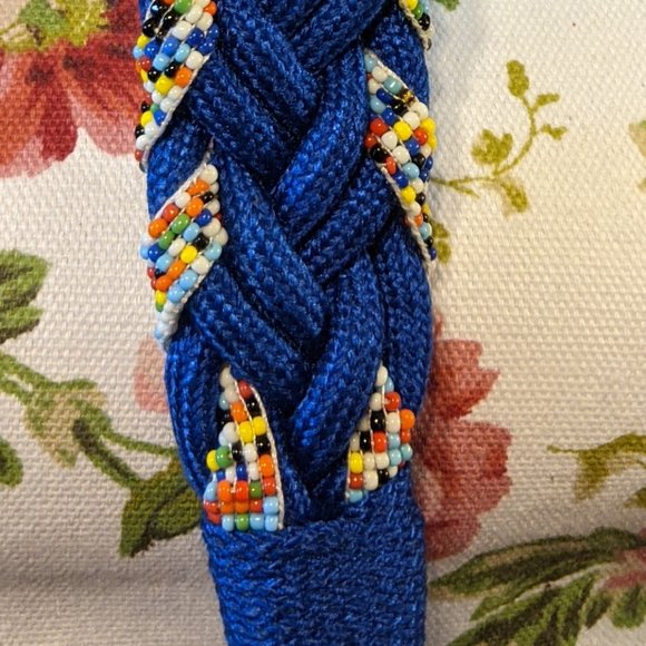 Vintage Braided Belt with Beaded Detail - Picture 7 of 7